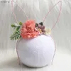 Повязки на голову ncmama Flower Rabbit Ears Bunny Hairband для женщин Сексуальная повязка на голову с черным котом Вечерние головные уборы Пасхальный день Девушки Аксессуары для волос YQ240116