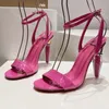 With Box 10A Sandals Famous Top Designer Women Dress Shoes Carrot lipstick heels Wedding Evening Party Sexy Ankle strap Real leather Sandal heeled Womens shoes 34-43