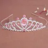 Headbands Princess Tiaras Crown Headband for Girls Dance Performance Headdress Children's Party Wedding Hair Jewelry Head OrnamentsL2401015