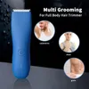 Blue Body Hair Trimmer Shaver for Men Ball Trimmer for Groin/Pubic with Charging DockCeramic Blade Body Groomer Electric Razor 240116