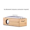 Tragbare Lautsprecher Induktion Handy Kleiner Lautsprecher Drahtloser Subwoofer Lautes Holz Retro Computer Stereo YQ240116