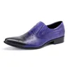 Scarpe eleganti fatte a mano da uomo in pelle originale da ufficio slip on mocassini causali blu Calzature maschili di alta qualità Zapatos Hombre