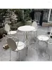 Kampmeubilair Balkon Smeedijzeren tafel en stoel Set Binnenplaats Kleur Driedelige koffieshop