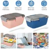 Salad Lunch Container 2L Large Capacity A Free Box with 4 Compartments Tray Leakproof Portable Kitchen Tableware 240116