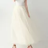 Skirts Layered Tulle Pleated Women Skirt Elastic High Waist Full Lining Korean Style Midi Elegant Party Faldas