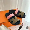 Dames slip op muilezels Slide Flat Heel tazz Slipper geel Designer sandaal Luxe schoen zomer Slippers casual Sandale outdoor Heren lederen schoenen strand Sliders loafer