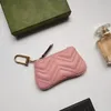 2024 New Style Key Wallets Desginer Mini OPHIDIA KEY CASE Coin Zipper purse Lipstick Bags Red Green Ribbon Bronze Hardwareclasp Marmont Genuine leather Key Pouch