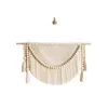 Macrame Wall Hanging Tapestry with Wood Beads and Tassels Handmade Woven Home Office Nursery Decor Bedroom Livingroom Decration 240117