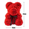 Artificial Teddy Rose Bear med LED Valentines Day Wedding Flowers Rose Bear Decoration Home Party Girlvän Anniversary Gifts 240117