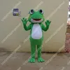 Frog Maskot Kostüm Karikatür Karakter Kıyafetleri Cadılar Bayramı Noel Fantezi Parti Elbise Yetişkin Boyutu Doğum Günü Açık Kıyafet Takım