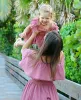 INS Summer Mother and Córka z Lotus Leaf Edge Family Look Stoi się Splove Baby Mom Parent Child Dress zz