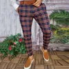 Männer Hosen Männer Casual Plaid Print Bleistift Reißverschluss Elastische Taille Warm Und Tote Männer Slim Fit Slack Für