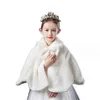 2024 Bestselling New Autumn Winter Children's Shawl Fashionable Jackets Premium Imitation Fur Cloak Girl's White Coat