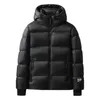 Men's Down Parkas Down Jacket Winter New Black and Gold Men's and Women's Hooded Short Bread Jacket Warm White Duck Down Jacket Trend