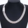 2024 yu ying poids lourd 925 Silver Double Rows 15 mm de large Collier de diamant Moisanite Chaîne de liaison cubaine pour hommes / femmes