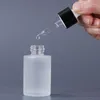 Bottles 100Pcs Classic 20ml 30ml Frosted Clear Glass Dropper Bottle Eye Essential Oil Serum With Black Silver