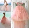 Baby Girls Pageant Dresses Children Spaghetti Straps Handmade Flowers Flower Girls Dresses For Weddings Lace Tulle First Communion3347082