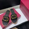 2024 New fashion sandal Women indoor Shoes top quality sandale beach Summer Designer Sliders outdoor walk Shoe Flat heel Slipper luxury Slide Mule black white loafer