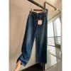 The Row rechte blauwe jeans met donkere pijpen 2023 nieuwe pure originele losse vroege herfstbroek