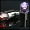 Dekorative Lichter Auto LED Rad Reifen Vae Stem Reifenkappe Licht Auto-Styling Dekor Neonbeleuchtung Lampe für Fahrrad Fahrrad Motorrad Drop Del Dhbtg