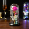 Fleurs de roses artificielles LED lumière Rose éternelle cadeaux d'anniversaire uniques pour la Saint-Valentin décoration de mariage cadeau maman petite amie 240117