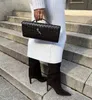 New Real Leather Long Clutch Andiamo With Handle Intrecciato Craftsmanship Cow Leather Women Shoulder Bags Purses And Handbags Famous Brand Designer Evening Bag