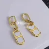 Vintage Gold Earring Letter Plated Drop Studs Fashion Jewelry Top Eardrop Earring With Box Set