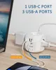 Prise de câble d'alimentation LENCENT Cube multiprise amélioré avec 4 prises CA, 3 ports USB, 1 câble tressé de type C de 2 m, multiprise avec interrupteur pour la maison YQ240117