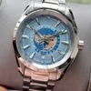 Top Designer Mens 41,5 mm mécanique automatique Aqua Terra Earth New 150 mètres Master imperméable montre