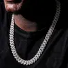 Złoty naszyjnik Hip Hip 10 mm S Starling Sier Moissanite Cuban Link Chain Fine Jewelry dla mężczyzn