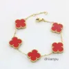 Braccialetti con ciondoli firmati Van Four Leaf Clover Cleef Bracciale Gioielli Donna Moda Uomo Acciaio al titanio 14K Collana multicolore a foglia Design Matrimonio