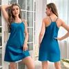 4pcs Leke Nightgown Uyku Elbiseleri Kadınlar İçin Seksi Saten Kayma Elbise Nightdress Silky Nightie Yumuşak V Nightwear S M L XL