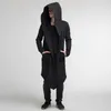 Roupas de inverno masculino com capuz cardigan longo trench coat streetwear cor sólida engrossado blusão com capuz jaquetas S-3XL 240117