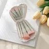 Makeup Brushes Shell Make Up Set med Mirror Powder Brush Eyeshadow Highlighter Foundation Soft Beauty Tool 5PC/Box