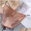 Women'S Panties Womens Panties Ms.Live Pink Satin Finish Thin Belt Work For Women Bow Lace Ropa Interior Y Mujer Letters Underwear Li Dhfis