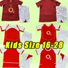 Дети Арсен Ретро Highbury Soccer Jerseys Home Football Рубашка Pires Henry Reyes Bergkamp Adams Galla 02 04 05 06 2002 2004 2005 2006 2003 Ребенок