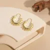 Boucles d'oreilles à clous pour femmes, mode géométrique exagérée, demi-ronde, pointes, cerceau Simple, fête, 2024