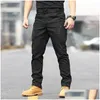 Calças masculinas Calças Táticas Carga Homens Calças de Combate Exército Militar Mtiple Bolsos Trabalho Caminhadas Casual Plus Size 6Xl Drop Deliv Dhrln