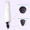 Faux Fox Tail Silicone Anal Plug Mens Kvinnliga vuxna produkter Backyard GSPOT Stimulering Remote Control Vibration Sex Toys 240117