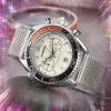 Top Brand Mens Two Eyes Stopwatch Watches 43 mm Calendrier de quartz en acier inoxydable à cinq mm