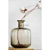 Vases Vases en verre translucide minimaliste moderne Arrangement de fleurs maison salon Table à manger décoration de mariage marron YQ240117
