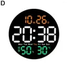 Horloges murales 10 pouces LED ronde horloge avec télécommande automatique gradation température humidité date affichage alarme numérique