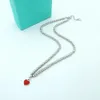 T-Home Designer klassische Titan-Stahl-Perlen-Halskette, Herz-Anhänger, Halskette, Armband-Set, Weihnachtsgeschenk, Jahrestag, Geschenkbox