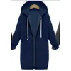 Autumn Casual Women Long Hoodies Sweatshirt Coat Zip Up Outerwears Hooded Jacket For Female Work Wear Plus Size S-5XL 692 240117