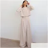 Women'S Two Piece Pants Womens Two Piece Pants Beehouse Set Outfits Tops Conjunto Mujer Dos Piezas Feminino Shirts For Women Komplety Dhgtb