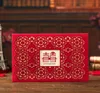 Carte d'invitation de mariage traditionnelle chinoise rouge Xi avec enveloppeSeal 50 setlot invitations de fête de mariée découpées au laser imprimables6327821