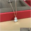 Pendant Necklaces Designer Jewelry Diamond Necklace Classic Titanium Steel Diamonds Bottle Gourd 18K Gold Plated Women Luck High Quali Otq79