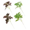 Fleurs décoratives 4 pièces, fausses plantes vertes, fausse verdure, feuille de menthe, Faux plastique artificiel