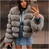 Women'S Fur & Faux Fur Womens Fur Faux Maomaokong 2023 Fashion Natural Real Coat Women Winter Warm Luxury Jacket Plus Size Outwear Fem Dhx3U