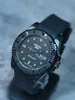 Relógios de pulso SEIKOMOD Relógio Mecânico Personalizar Preto Rotatable Bezel Multifuncional Negócios Quartz Silica Gel Strap Homens